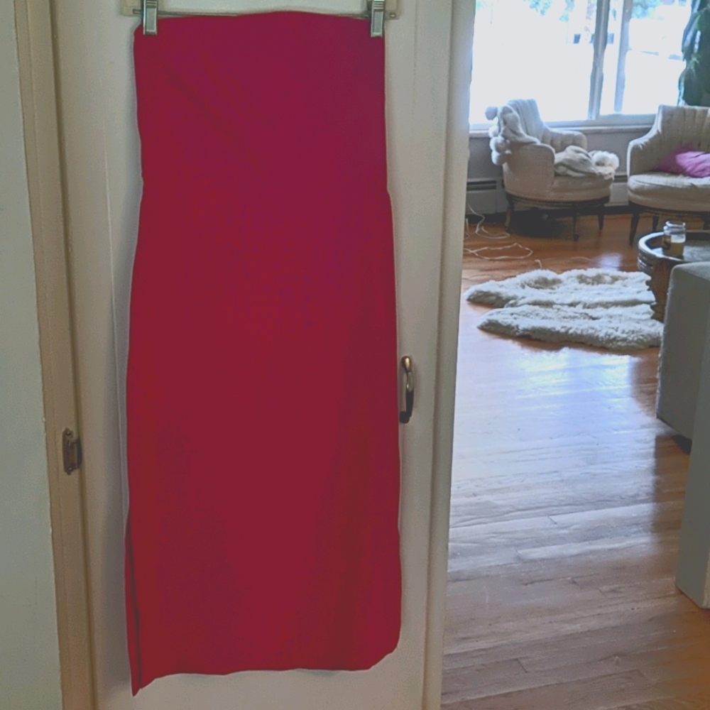 Sexy strapless hot pink dress